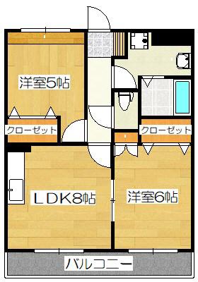 ベルメゾンきららII(2LDK/2階)の間取り写真