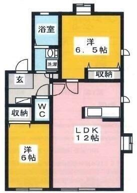 ガーデンヒルA(2LDK/1階)の間取り写真