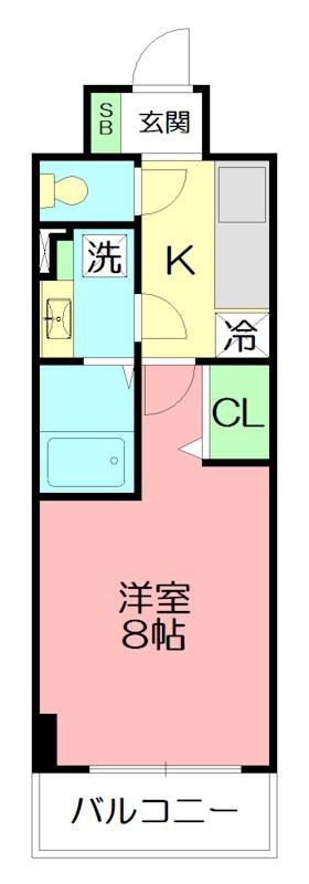 S-FORT湘南平塚(1K/4階)の間取り写真