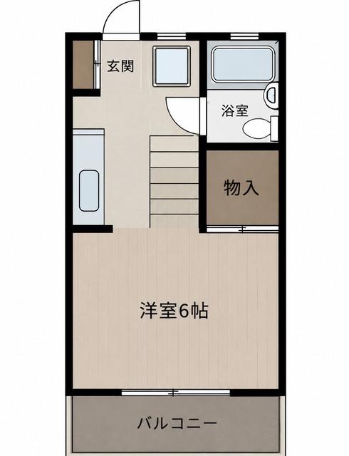 リバティ(ワンルーム/2階)の間取り写真