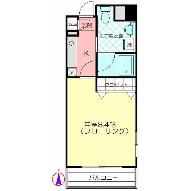 ウイステリア溝の口(1K/5階)の間取り写真