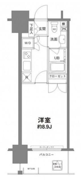 コンフォリア新宿御苑I(1K/9階)の間取り写真