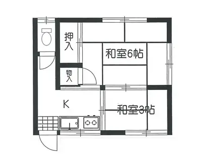 高橋荘(2K/2階)の間取り写真