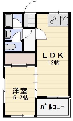 メゾンアルヴィナ(1LDK/2階)の間取り写真