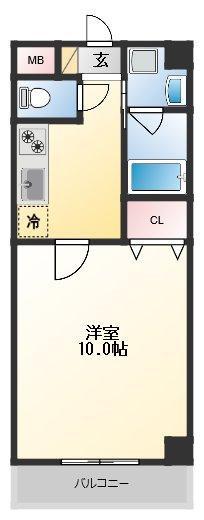 ノースフィールド参番館(1K/3階)の間取り写真