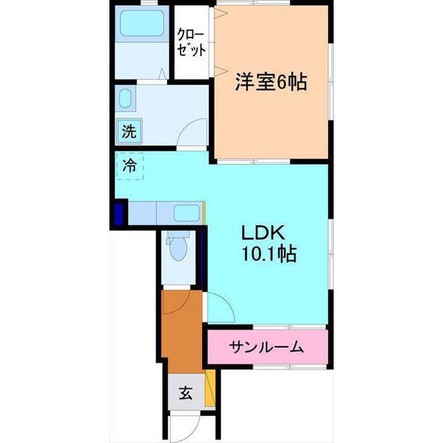 ＩＲいしかわ鉄道 小松駅 徒歩19分 2階建 築18年(1LDK/1階)の間取り写真