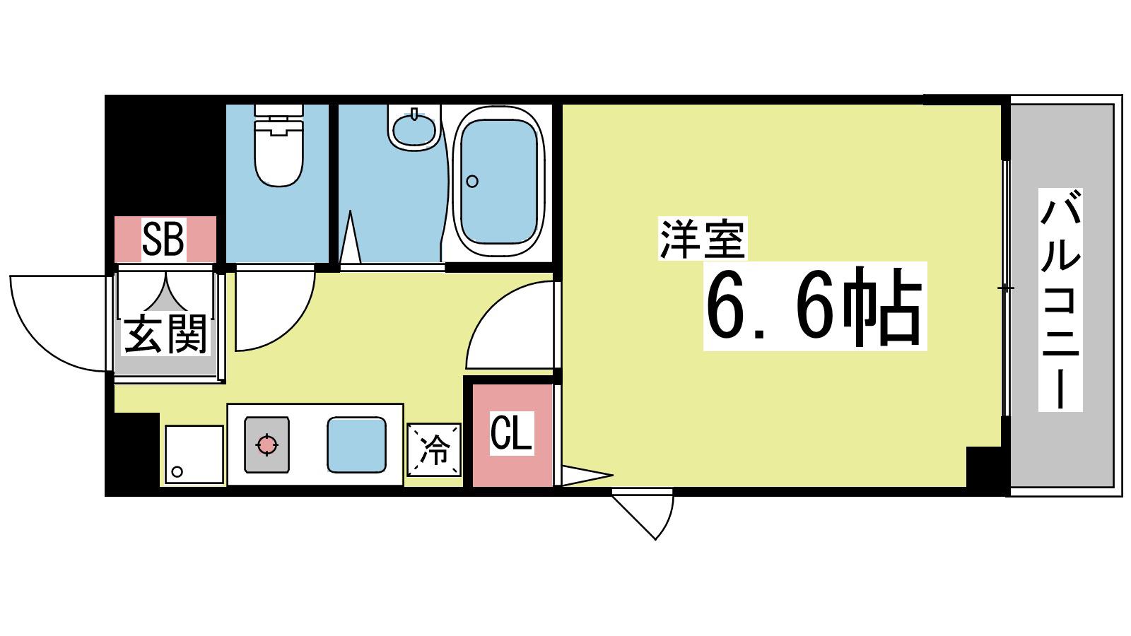 サンビレッジ神前(1K/2階)の間取り写真