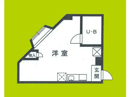 ハイツ福島(ワンルーム/3階)の間取り写真