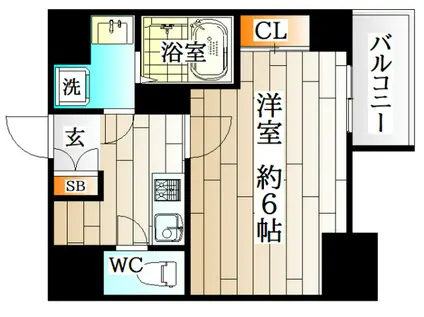エスリード神戸ハーバークロス(1K/13階)の間取り写真