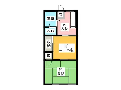 高山荘(2K/1階)の間取り写真