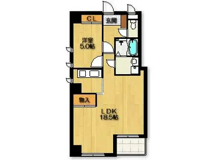 リーブル千種(1LDK/3階)の間取り写真