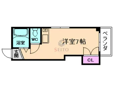 セレナ中桜塚(ワンルーム/4階)の間取り写真