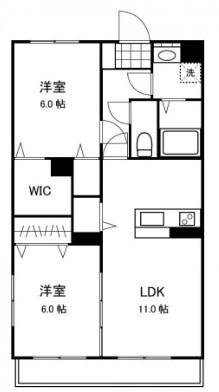 FーCITY老松町(2LDK/2階)の間取り写真