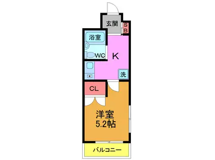 サンビーム薮崎(1K/3階)の間取り写真