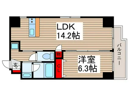 アークシティ松戸(1LDK/8階)の間取り写真