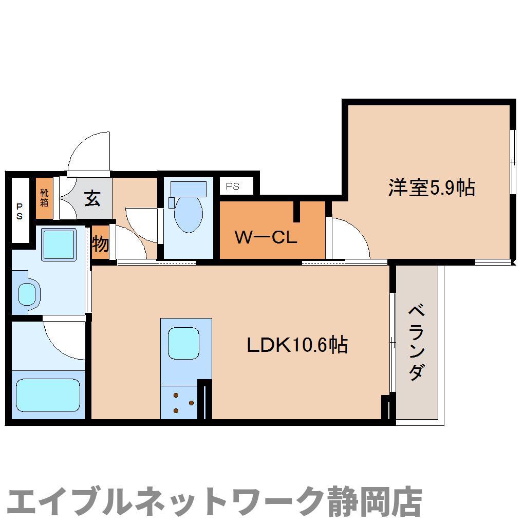 プレミアス安東(1LDK/1階)の間取り写真