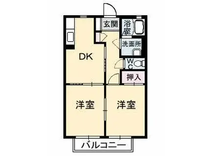 シャーメゾンきららB(2DK/2階)の間取り写真