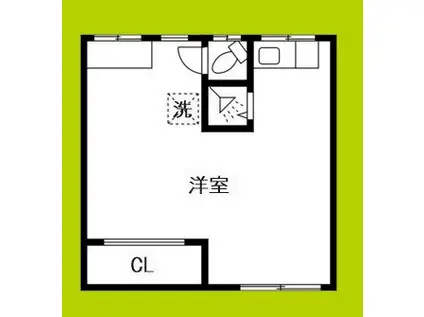ハコスヤタ(ワンルーム/2階)の間取り写真