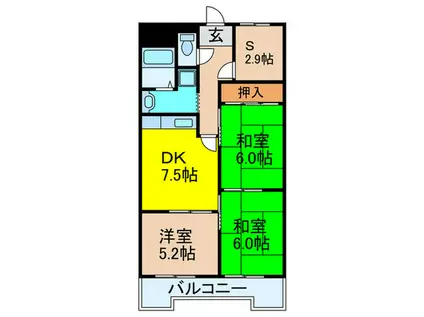 エクセレントトーシン東豊中(3SDK/3階)の間取り写真