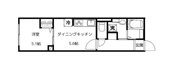 GIRASOLE(1DK/1階)の間取り写真