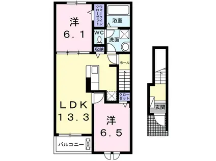 アヴェニールイグチVIII(2LDK/2階)の間取り写真