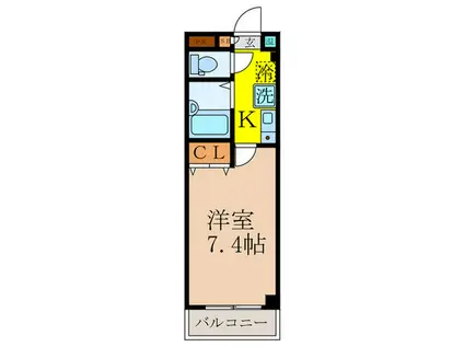 亀井マンション(1K/5階)の間取り写真