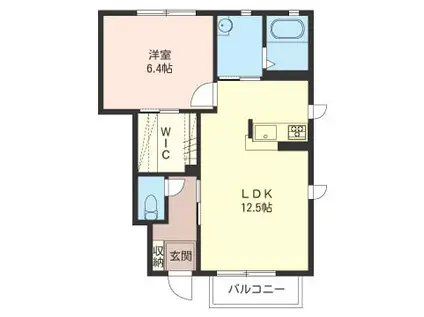 コモア・メゾンE(1LDK/1階)の間取り写真