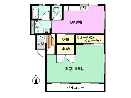 湯山ビル(1DK/3階)の間取り写真