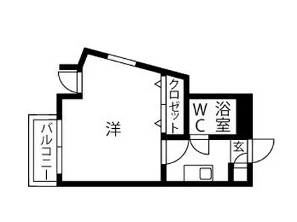 プレスイン駒場(ワンルーム/2階)の間取り写真