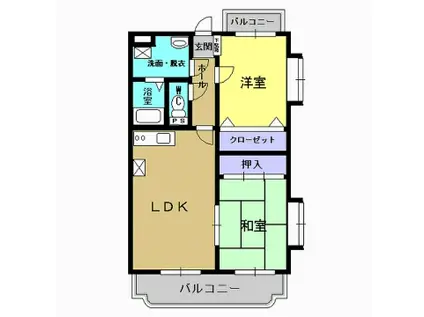 グレイスラパン健士郎(2LDK/3階)の間取り写真