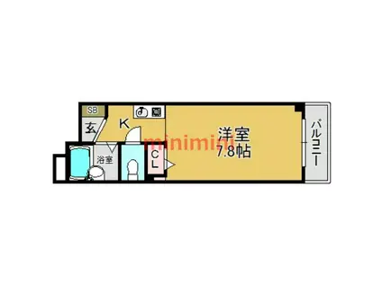 アビタシオン・F(ワンルーム/1階)の間取り写真
