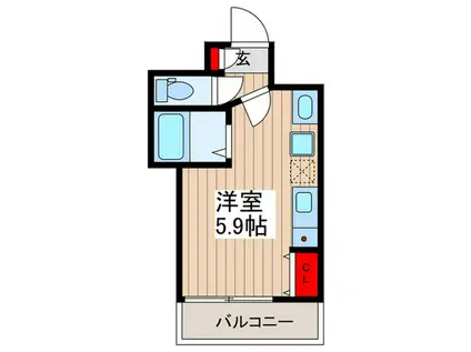 カッシーナ本所吾妻橋(ワンルーム/1階)の間取り写真