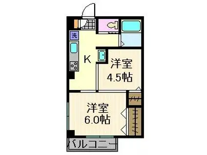 柳澤ビル(2K/3階)の間取り写真