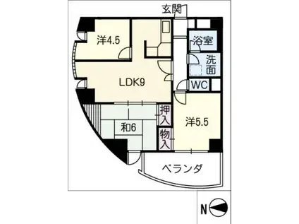 アーバンステージ名古屋(3LDK/5階)の間取り写真