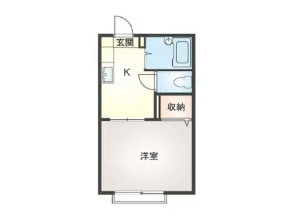 グランドII(1DK/1階)の間取り写真