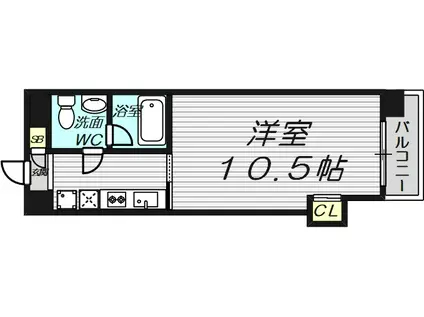 Wタワー江戸堀(1K/8階)の間取り写真