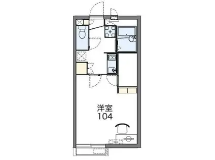レオネクストセントラルヒルズVI(1K/2階)の間取り写真