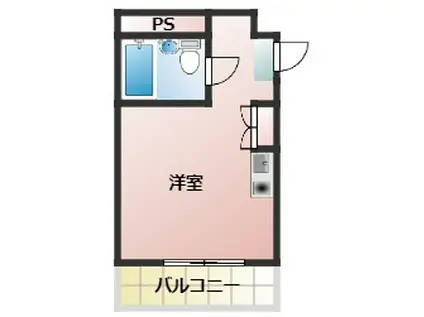 ベルハウス壱番館(ワンルーム/2階)の間取り写真