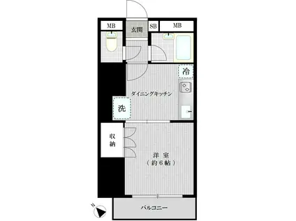 リバービュー青葉台(1DK/1階)の間取り写真