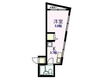 フォレストヒルズ稲田町(1K/4階)の間取り写真