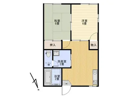 ハイツビシック(2DK/2階)の間取り写真