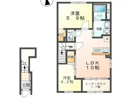 エクセルハイム(2LDK/2階)の間取り写真