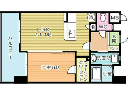 FELT127(1LDK/9階)の間取り写真