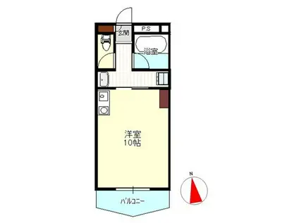 マイコーポ二の宮(ワンルーム/3階)の間取り写真