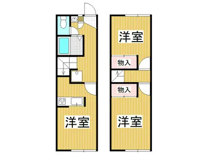 レオパレストゥロイメ(2DK/1階)の間取り写真