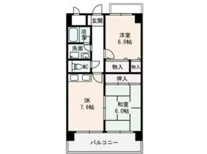 イーストヒル長田(2DK/1階)の間取り写真