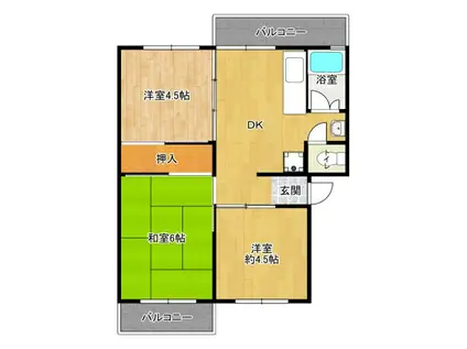 有野台公社(3DK/3階)の間取り写真