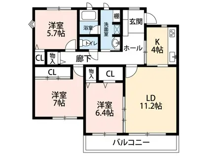 マストプラスI(3LDK/2階)の間取り写真