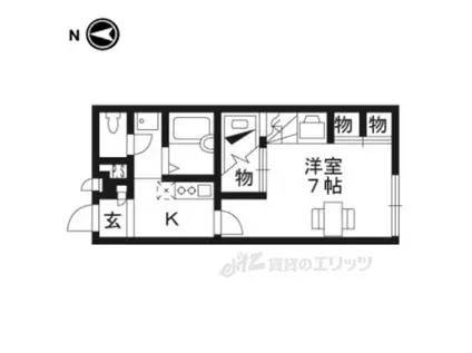 レオパレス利右衛門(1K/2階)の間取り写真