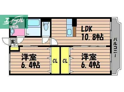 コンフォート I(2LDK/2階)の間取り写真